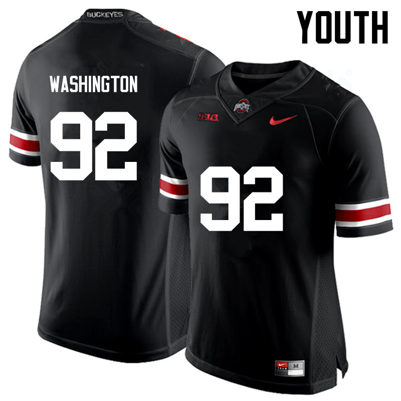 Ohio State Buckeyes Adolphus Washington Youth #92 Black Game Stitched College Football Jersey